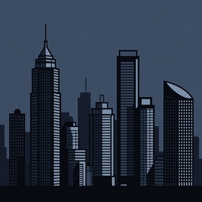Dark City Skyline Silhouette