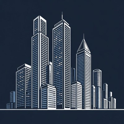 Skyscrapers City Skyline Silhouette