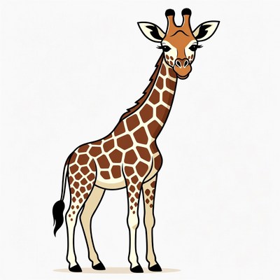 Cartoon giraffe standing isolated