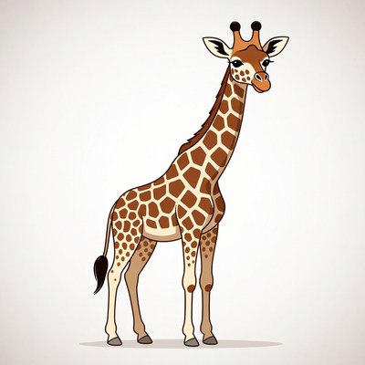 Cartoon giraffe standing isolated