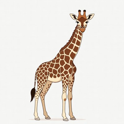 Cartoon giraffe standing isolated