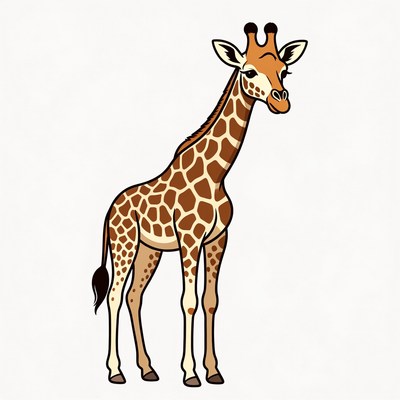 Cartoon giraffe standing isolated