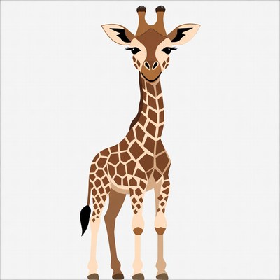 Cartoon giraffe standing isolated