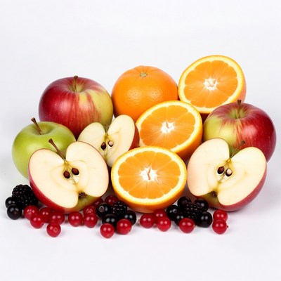 Fresh apples oranges berries fruit