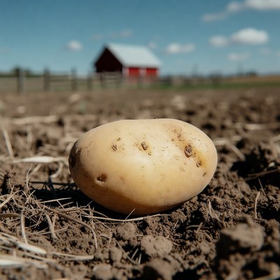 Potato on farm field