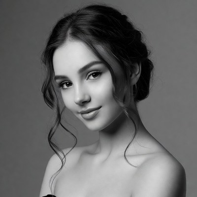 Beautiful woman with updo hairstyle