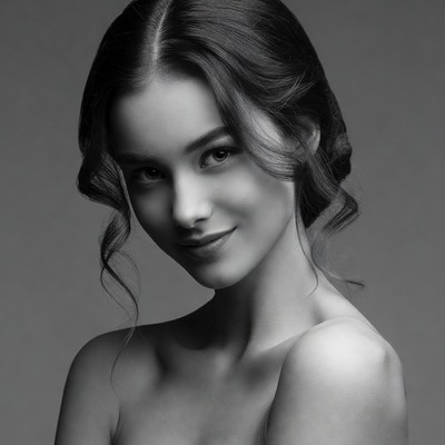 Beautiful woman with wavy updo