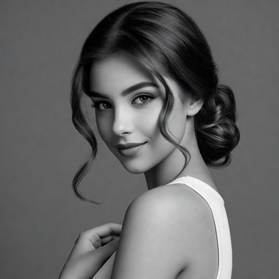 Beautiful woman with bun hairstyle