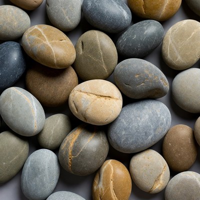 Assortment of smooth pebbles