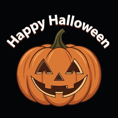 Happy Halloween Jack-o-Lantern Pumpkin