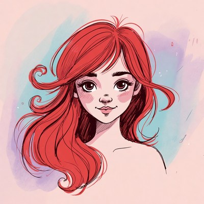 Red-haired woman illustration