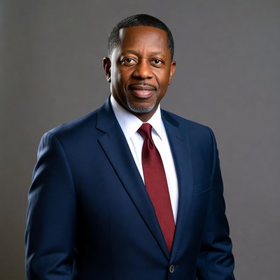 African-American man in navy suit