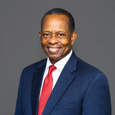 Smiling African-American man in navy suit