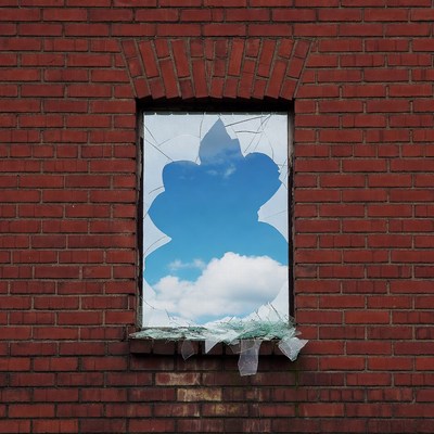 Broken Window with Blue Sky