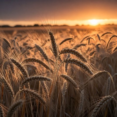 Golden Wheat Field at Sunset