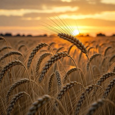 Golden Wheat Field at Sunset