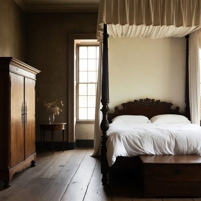 Elegant Four Poster Bed in Bedroom