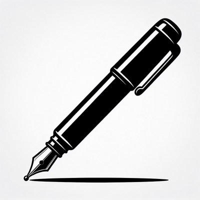 Black Fountain Pen Illustration