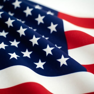 American Flag Waving Closeup