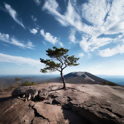 Lone Pine Tree on Rocky Mountain Summit
