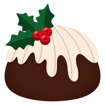 Christmas Pudding with Holly