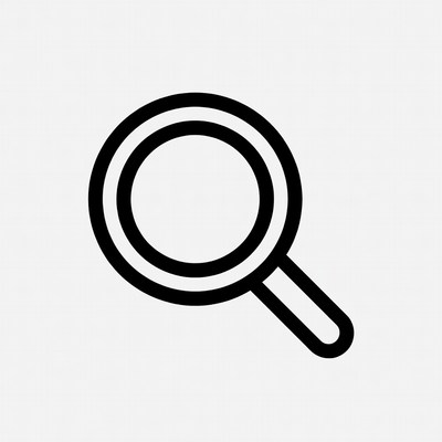 Black Magnifying Glass Icon