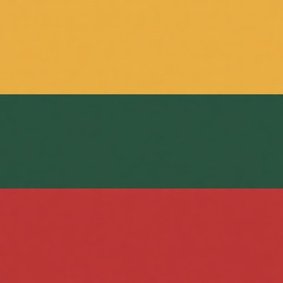 Lithuanian Flag Colors Horizontal Stripes