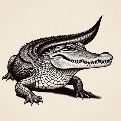 Detailed alligator illustration