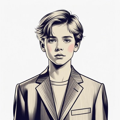 Young boy in suit portrait