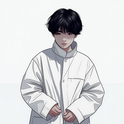 Anime boy in white jacket
