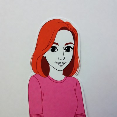 Cartoon woman with red hair
