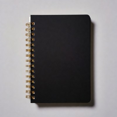 Black Spiral Notebook Isolated