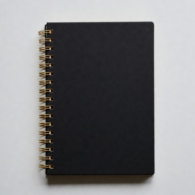 Black Spiral Notebook Isolated