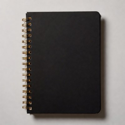 Black Spiral Notebook Isolated