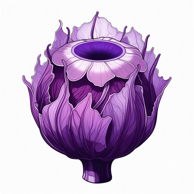 Purple Artichoke Illustration