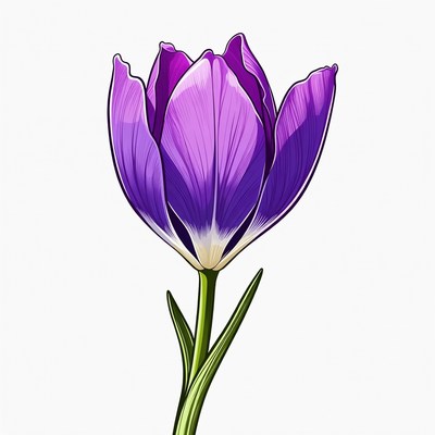Purple Tulip Flower Illustration