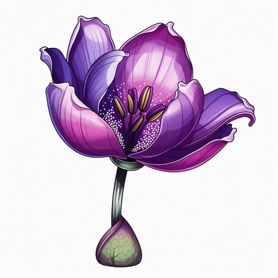 Purple Lotus Flower Illustration