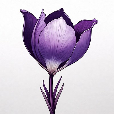 Purple Tulip Flower Illustration