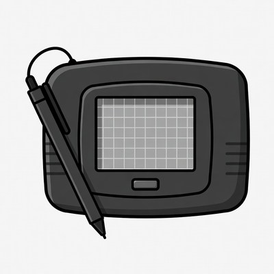 Black Graphic Tablet with Stylus