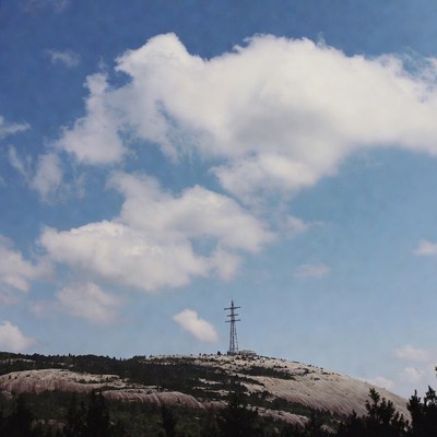 Power Pole on Rocky Mountain Hill