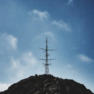 Radio Tower on Rocky Hilltop