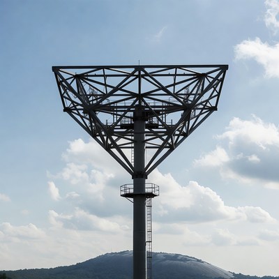 Diamond-Shaped Steel Tower on Hill