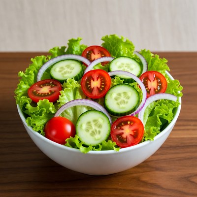 Fresh Tomato Cucumber Lettuce Salad