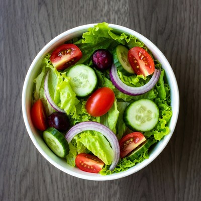 Fresh Garden Salad in White Bowl