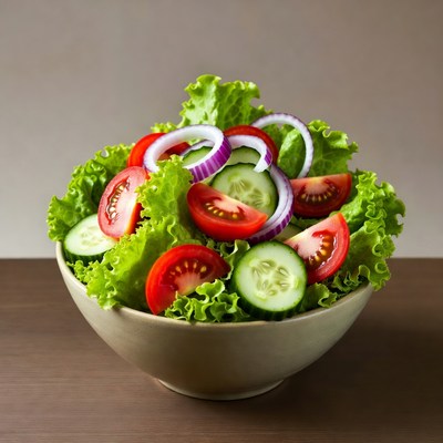 Fresh Tomato Cucumber Lettuce Salad