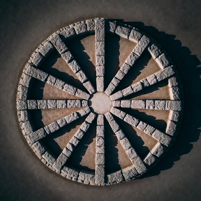 Circular Stone Wheel Pavement