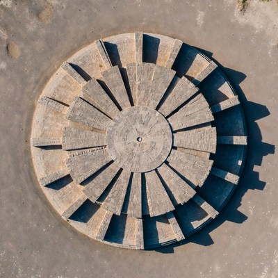 Circular Stone Structure Aerial View