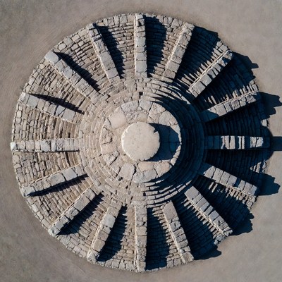 Circular Stone Ruin Aerial View