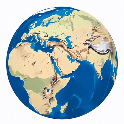 Earth Globe with Continents