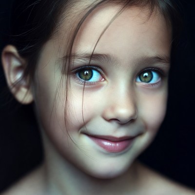 Girl with green eyes smiling